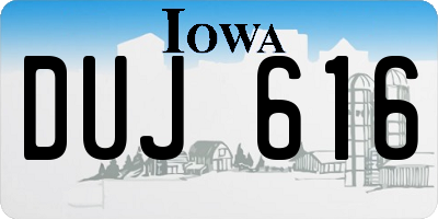 IA license plate DUJ616