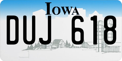 IA license plate DUJ618