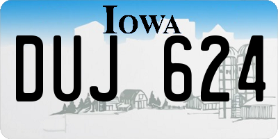 IA license plate DUJ624