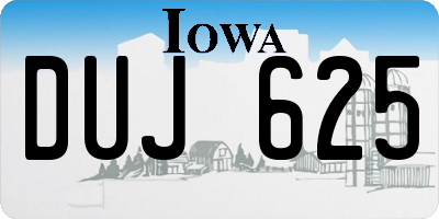 IA license plate DUJ625