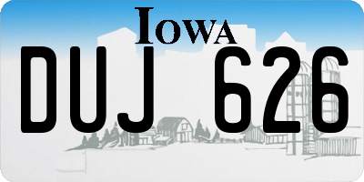 IA license plate DUJ626