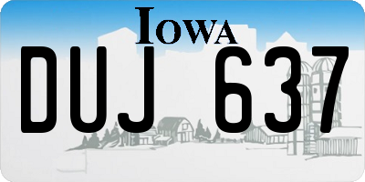 IA license plate DUJ637