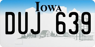 IA license plate DUJ639