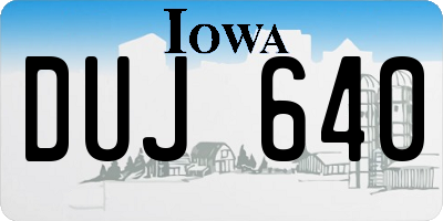 IA license plate DUJ640