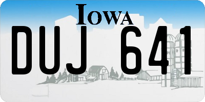 IA license plate DUJ641
