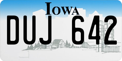 IA license plate DUJ642