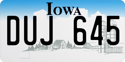 IA license plate DUJ645