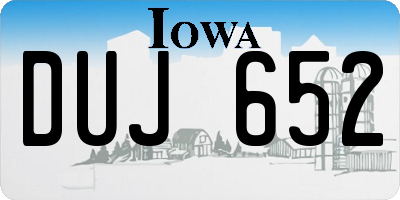 IA license plate DUJ652