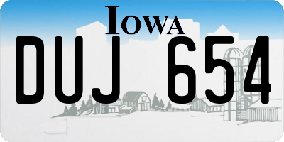 IA license plate DUJ654
