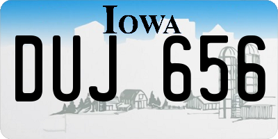 IA license plate DUJ656