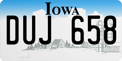 IA license plate DUJ658