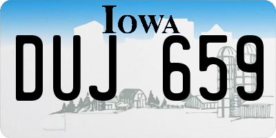 IA license plate DUJ659