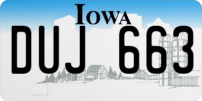 IA license plate DUJ663
