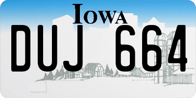 IA license plate DUJ664