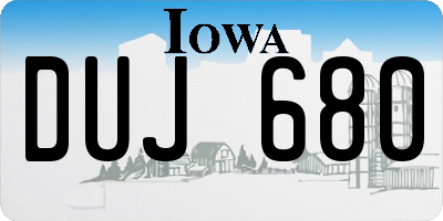 IA license plate DUJ680