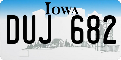 IA license plate DUJ682
