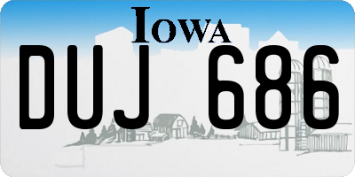 IA license plate DUJ686