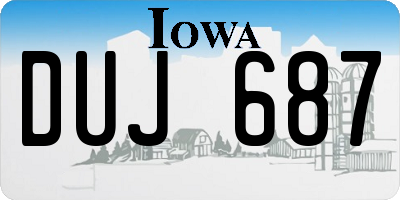 IA license plate DUJ687