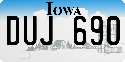 IA license plate DUJ690