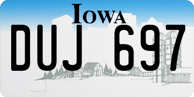 IA license plate DUJ697