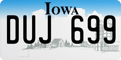 IA license plate DUJ699