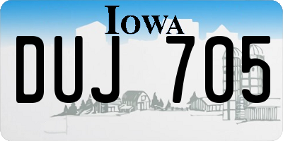 IA license plate DUJ705