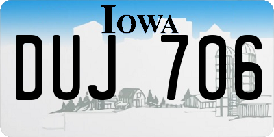 IA license plate DUJ706