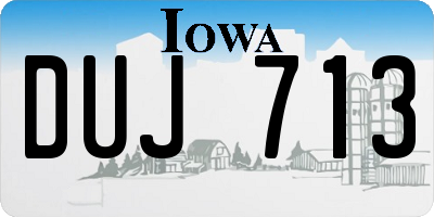 IA license plate DUJ713