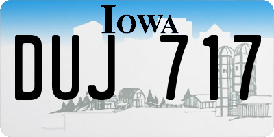 IA license plate DUJ717