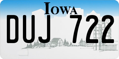 IA license plate DUJ722