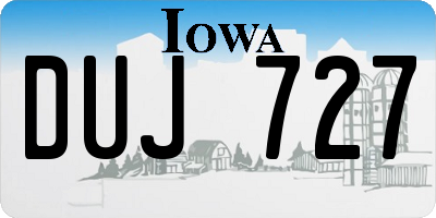 IA license plate DUJ727
