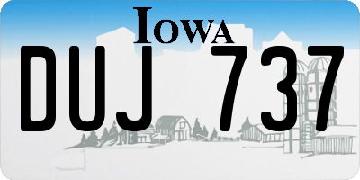 IA license plate DUJ737