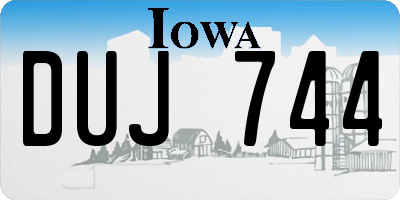 IA license plate DUJ744