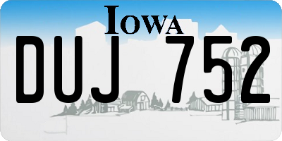IA license plate DUJ752