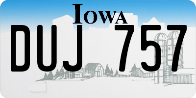 IA license plate DUJ757