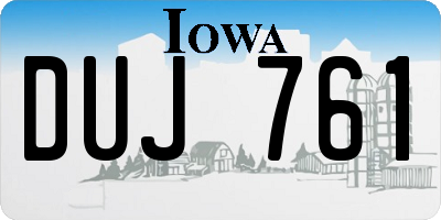 IA license plate DUJ761
