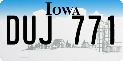 IA license plate DUJ771