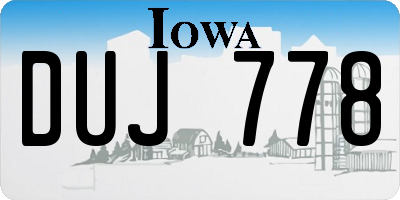 IA license plate DUJ778