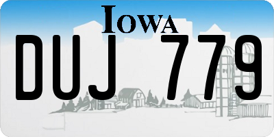 IA license plate DUJ779