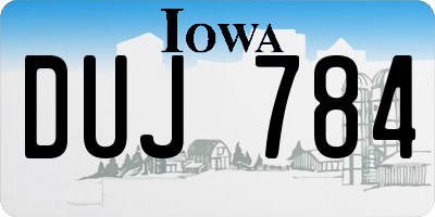 IA license plate DUJ784