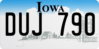 IA license plate DUJ790