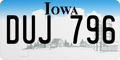 IA license plate DUJ796