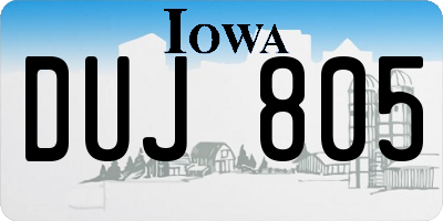IA license plate DUJ805