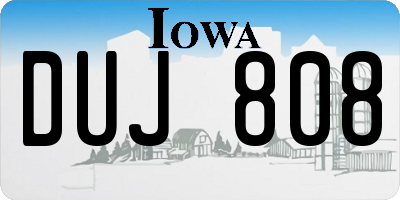 IA license plate DUJ808