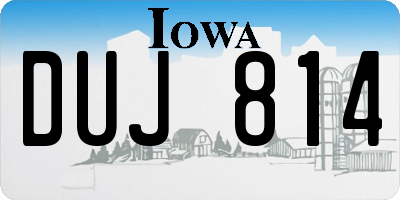 IA license plate DUJ814