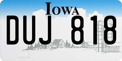 IA license plate DUJ818
