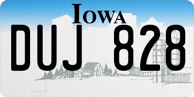 IA license plate DUJ828