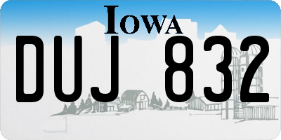 IA license plate DUJ832
