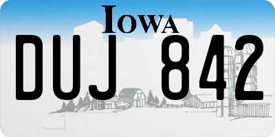 IA license plate DUJ842