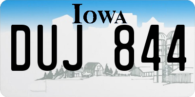 IA license plate DUJ844